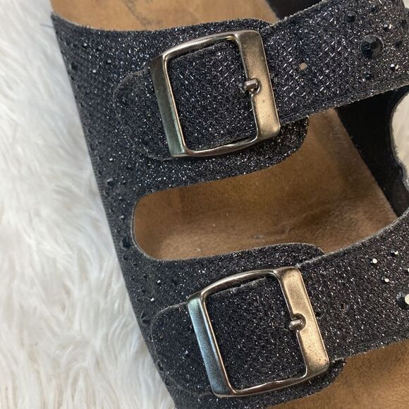 Madeleine Stuart Buckle Sandals Sz 9 Black w Sparkle Straps - Picture 2 of 12